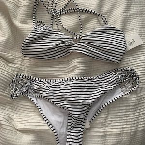 O’Neill Striped Bikini Top and Bottoms